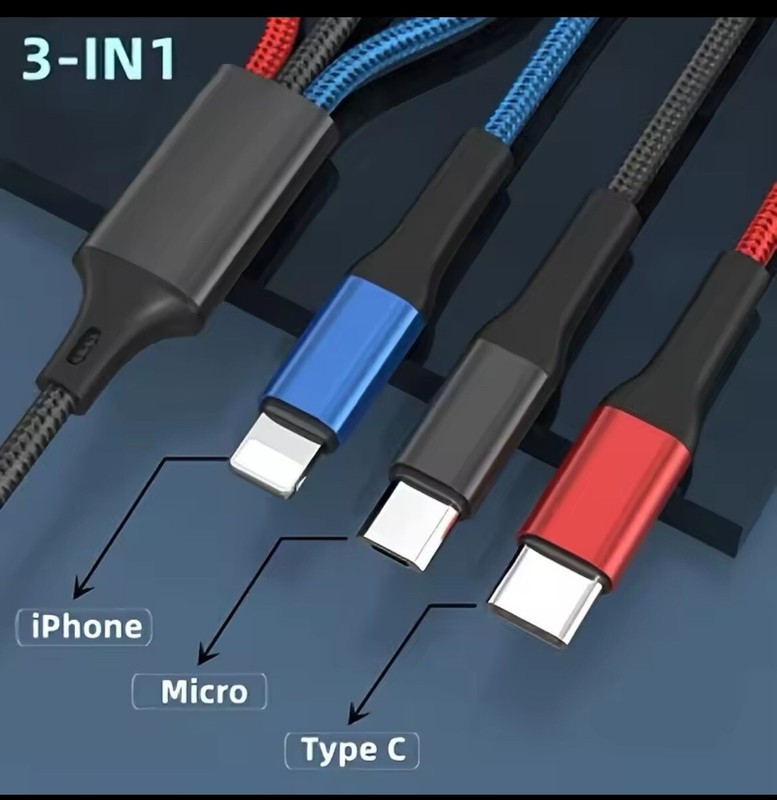 3 in 1 Fast USB Charging Cable Universal Multi Function Cell Phone Charger Cord gallery