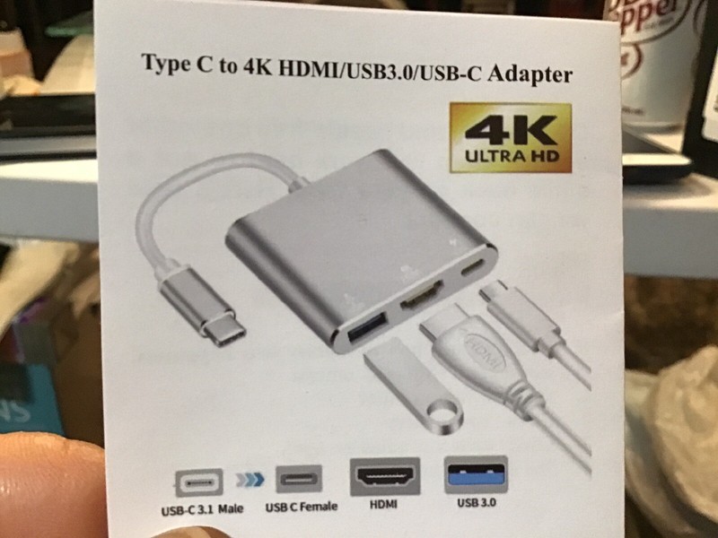 Type C To 4K HDMI/USB3.0/USB-C Adapter. Item 53