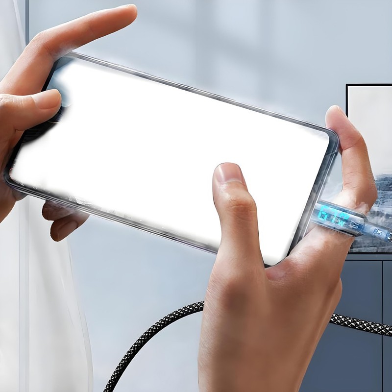 Digital Display USB A to Type C Cable 6/10A 120W Fast Charger Braided USB-C Lead gallery