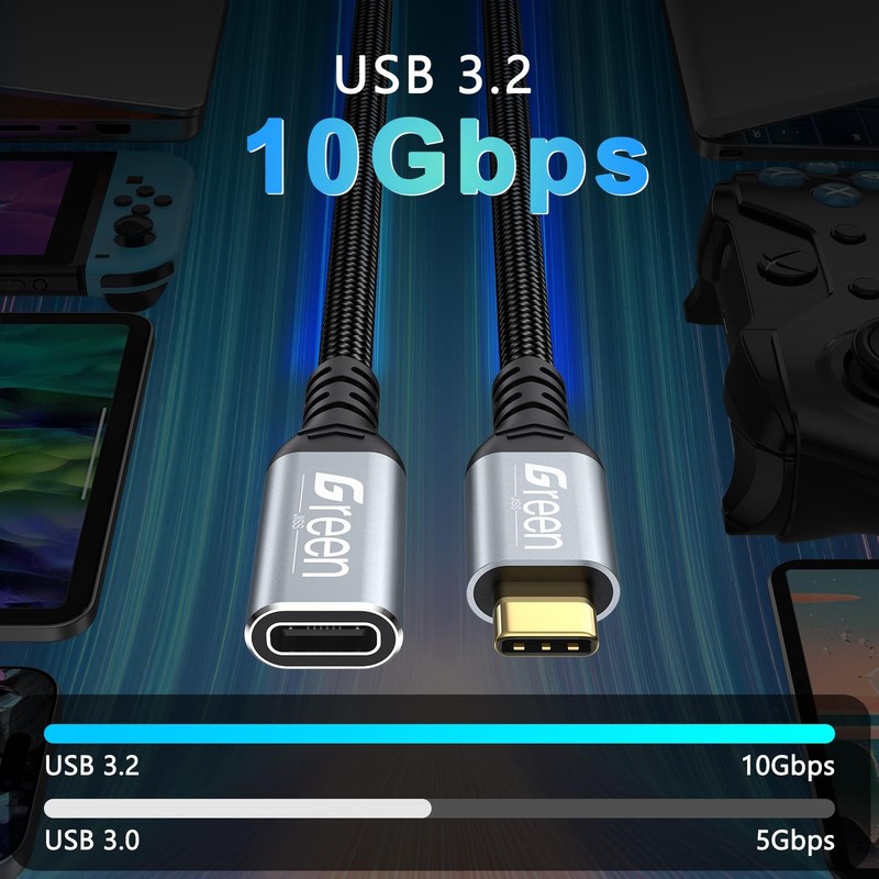 ® USB Extension Cable 10ft, 20Gbps/4K60Hz, Video Heavy Duty USB3.2 Gen2 Exten... gallery