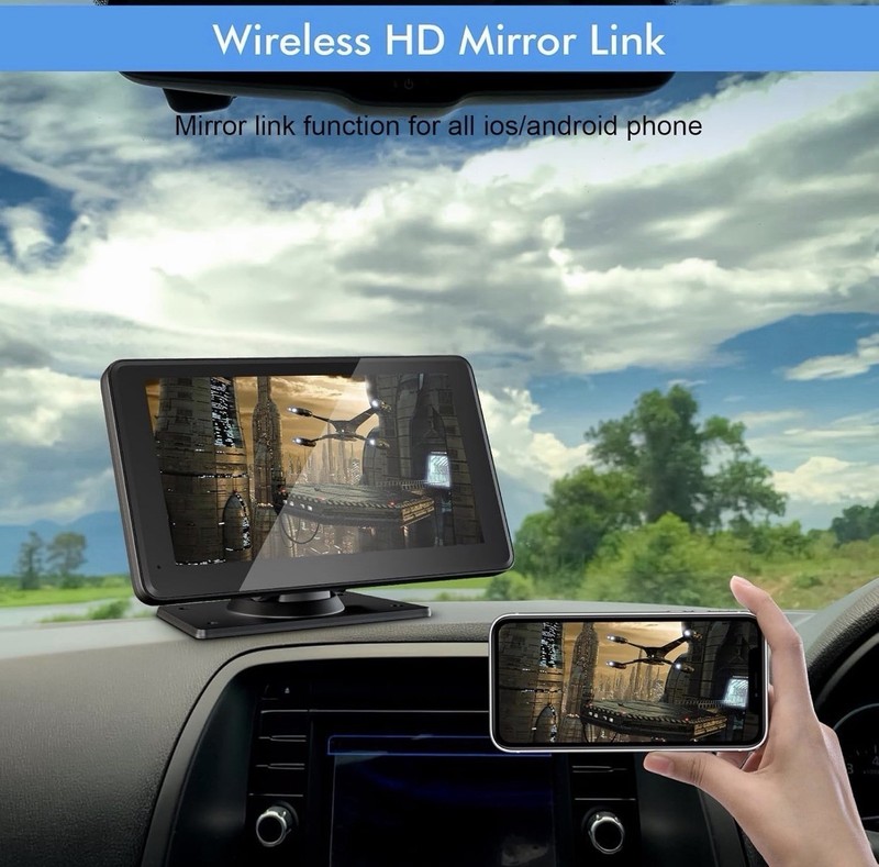 7" HD Portable Carplay Wireless Touch Screen Double Din Car Stereo gallery