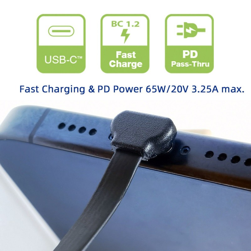 USB-C Type C to USB-C USB2.0 Data Cable Angled Connector 65W Fast Charge gallery