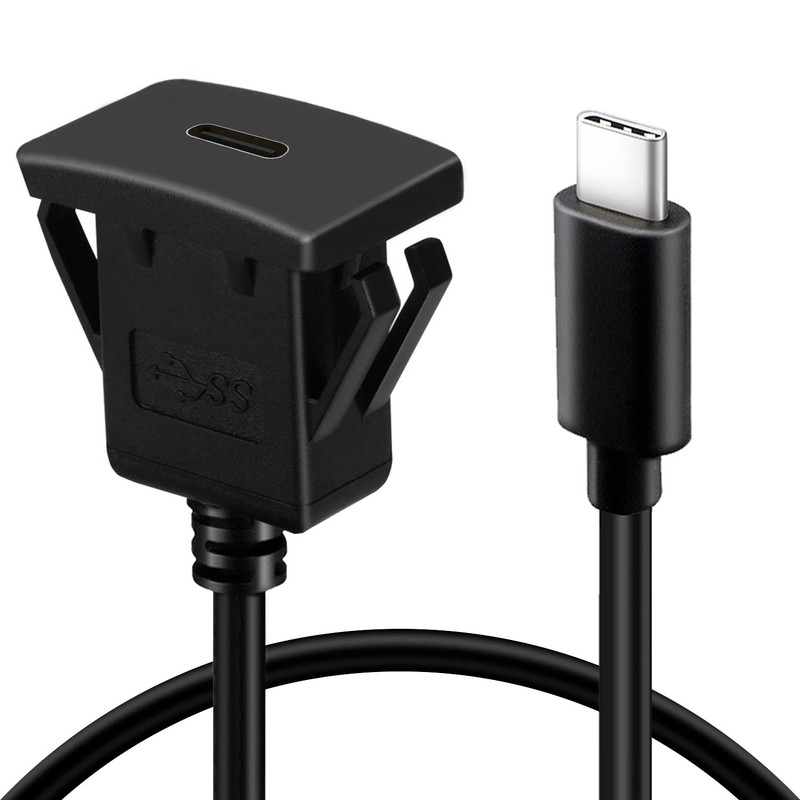 Square Type C 3.1 Car Flush Mount Cable USB C 3.1 Panel Mount Male to Female …