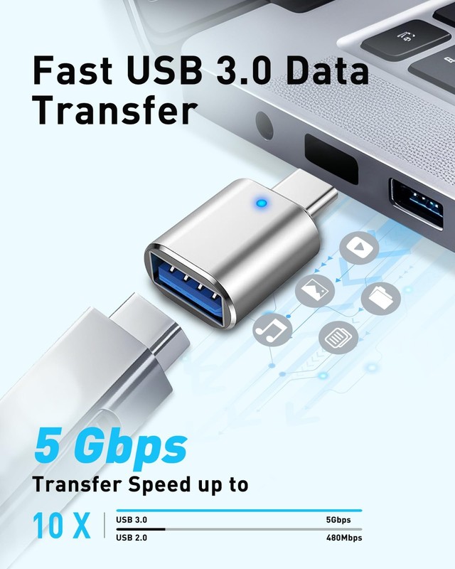 Adaptador USB C a USB [paquete de 4], adaptador USB C a A | Tipo C a USB gallery