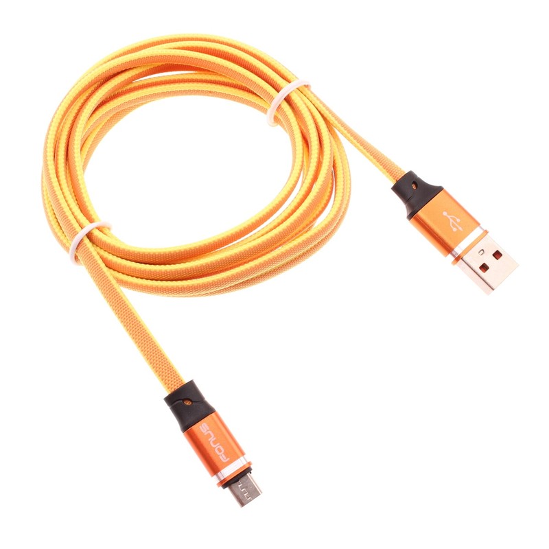 Orange 6ft USB Cable MicroUSB Charger Cord Power for Cell Phones