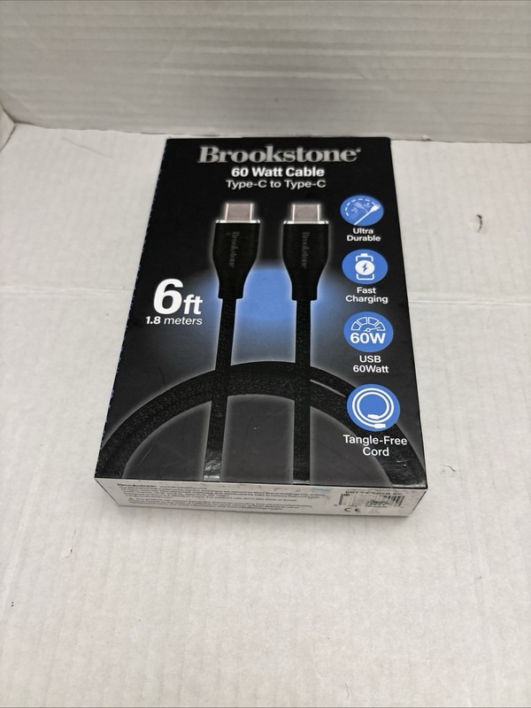 Brand new Brookstone USB-C to USB-C charging cable - Braided gallery