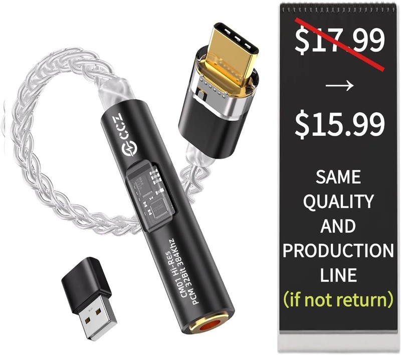 USB C DAC Adapter with Headphone Amplifier for iPhone Android Laptop Tablet 3... gallery