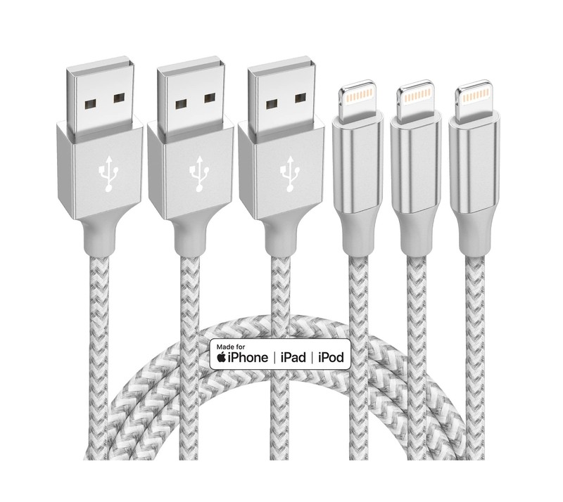 iPhone Charger 3 Pack 10 ft Apple MFi Certified Lightning Nylon Braided Cable...