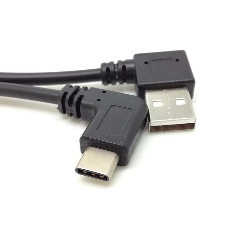 Short 25cm 90 Degree Angled USB3.1 Type C Male USB-C To Usb2.0 A Male Data Cable