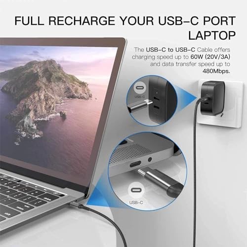 60W USB C to USB C Cable 15ft 2Pack - Fast Charging Type-C Charger for iPhone, S gallery