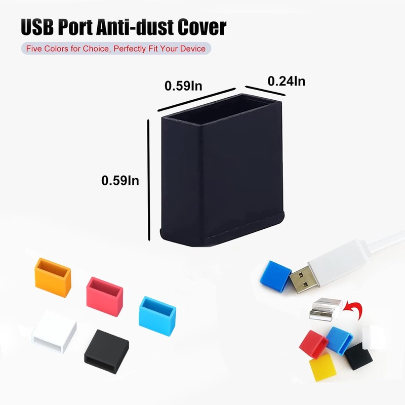 10 Pcs USB Port Protective Cover USB A Male Anti Dust Plug Stopper Cap Cover gallery