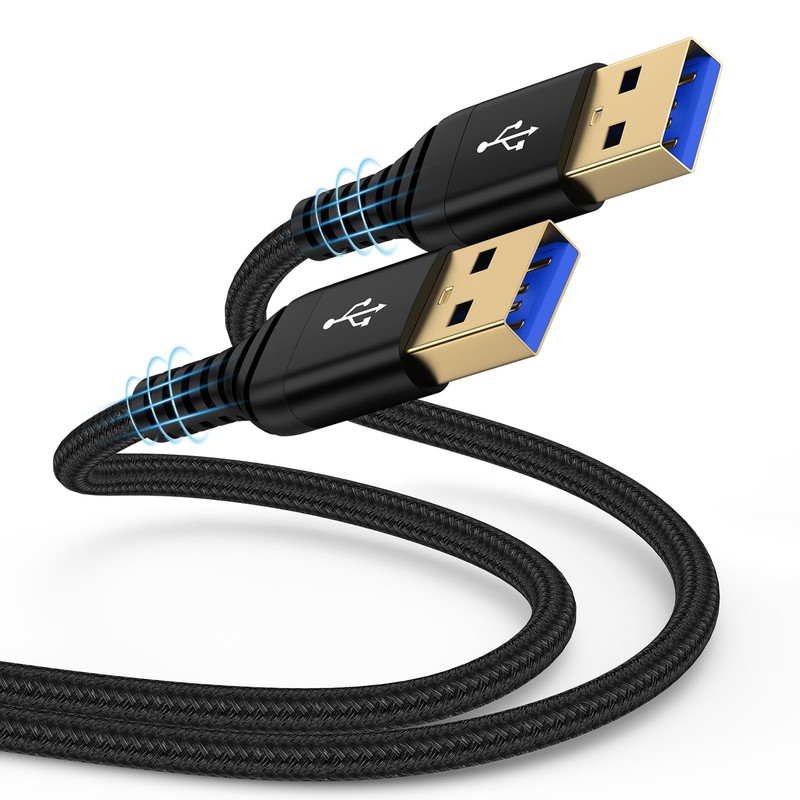 USB To USB Cable 6ft USB 3.0 Male To Male Cord Type A Double Sided Wire