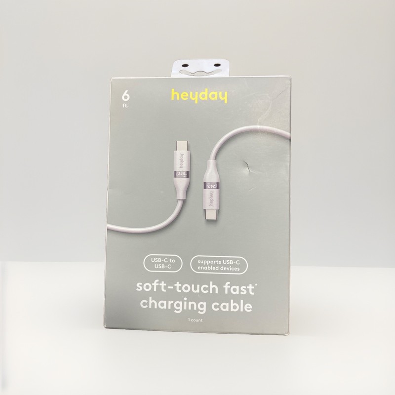 6′ USB-C to USB-C Fast Charging Silicone Cable – heyday White Clay