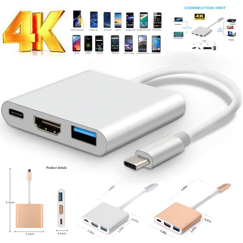 USB Type-C to HDMI HDTV TV AV Adapter Cable 4K For Samsung Note20 Ultra N0te10 + gallery