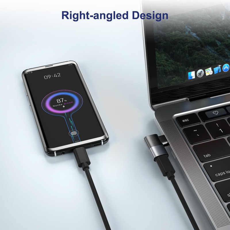90 Degree USB C Adapter 3Pack,Right Angle USBC Male to Type C Female Extender Co gallery