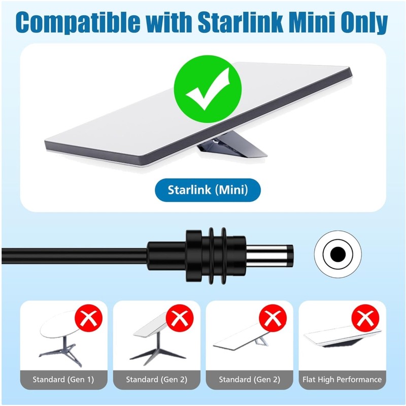 High-Conductivity 10ft USB C to DC Cable for Starlink Mini