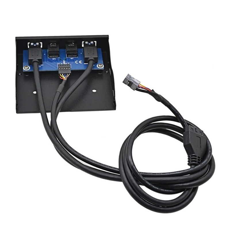 3.5" Floppy Bay High Speed 5 Gbps 20Pin 2 Port USB 3.0 Hub HD Audio 3.5mm Ear... gallery