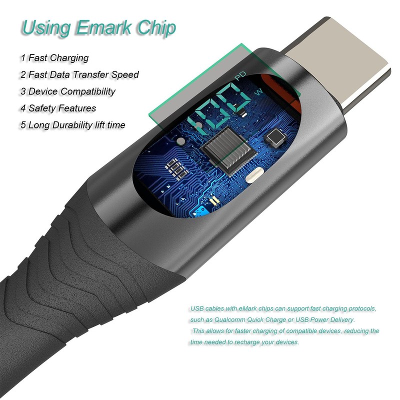 100W/5A 2 Pack 4&6.6 Feet Braided USB to Cable Super Fast Charge -Cord PD Cha... gallery