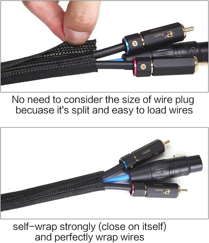 10ft - 1/2 Inch Cord Protector Wire Loom Tubing Cable Sleeve Split Sleeving For gallery