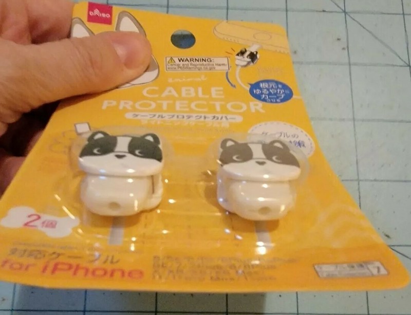 Daiso Brand: 2 Dog Face Shaped Cable Protectors For iPhone - New & Free Shipping gallery
