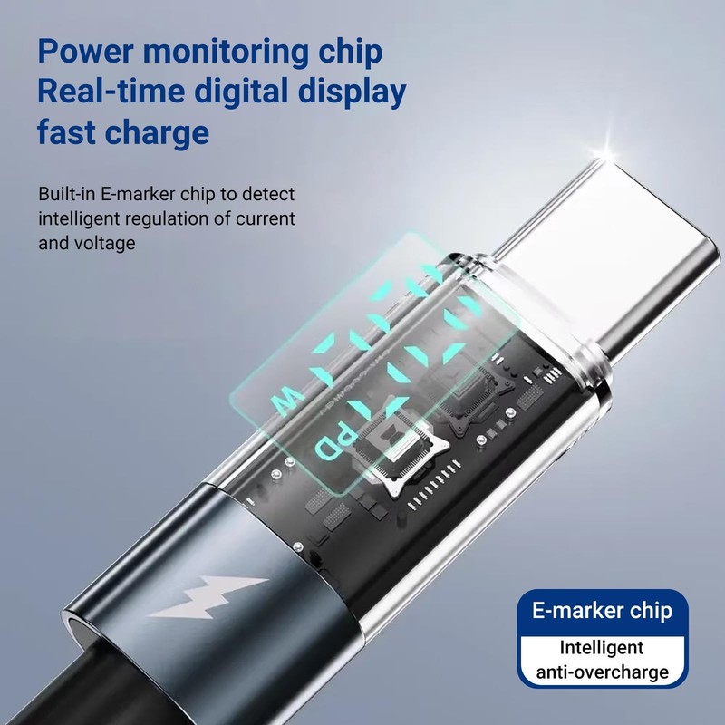 100W USB Fast Charging Cable 6.6Ft | Power Display & 35,000+ Bend Lifespan | ... gallery