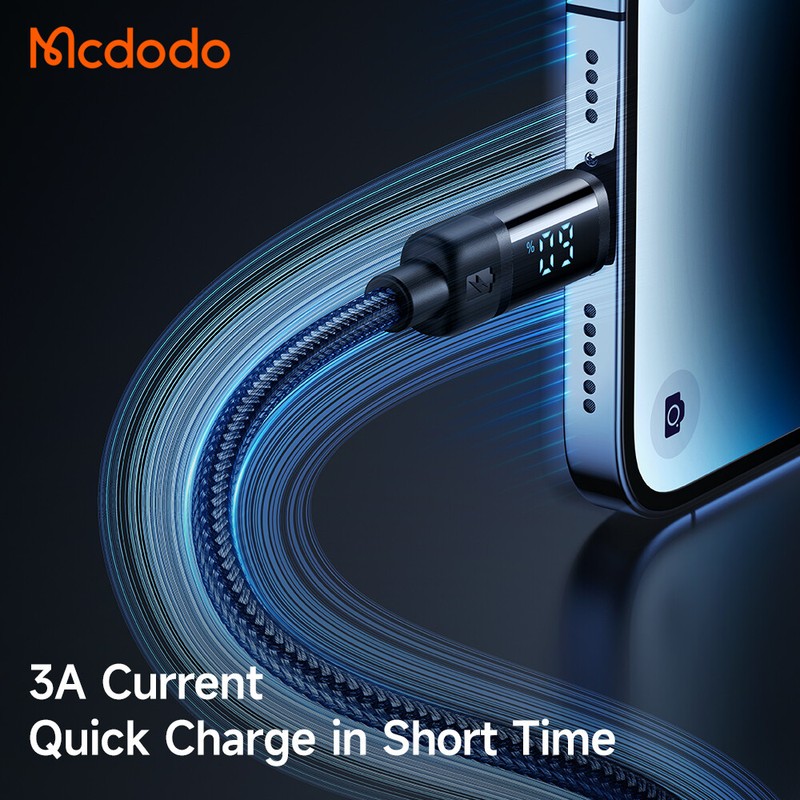 Mcdodo Battery Level Display USB To iPhone Fast Charging Cable Cord For iPhone gallery