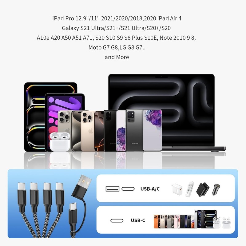 USB C Splitter Multi Charging Cable, Dual Type C Charger Cord,4 in 1 Multiple Ny gallery