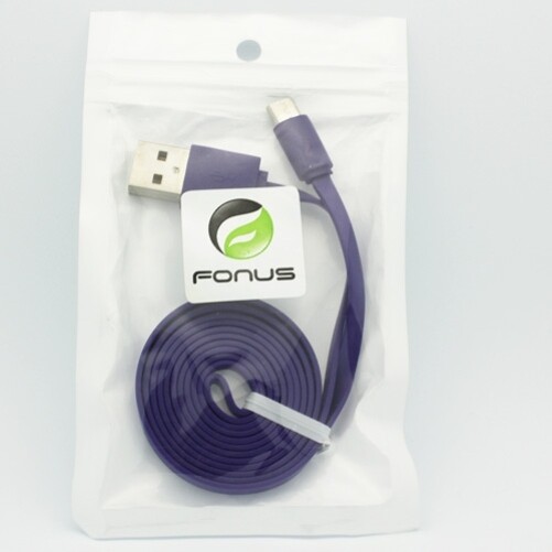 MicroUSB 6ft USB Cable Charger Cord Power Wire Sync Flat Purple for SmartPhones gallery