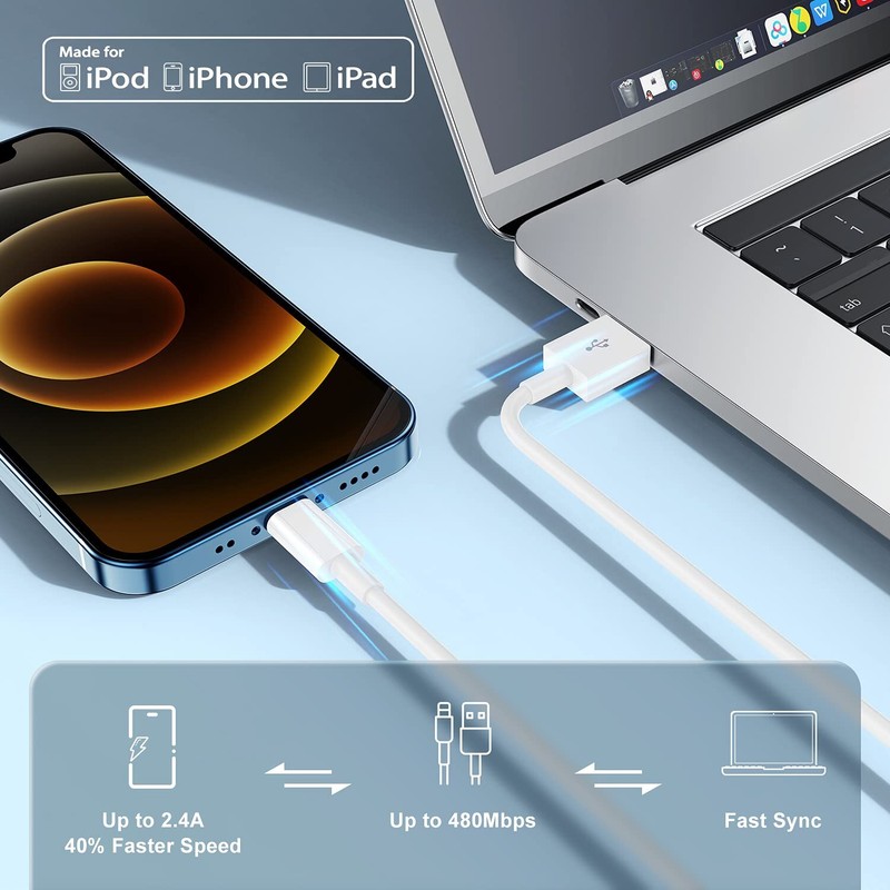 10ft iPhone Charger Apple Certified Long Apple Charging Cord10 Feet Original ... gallery