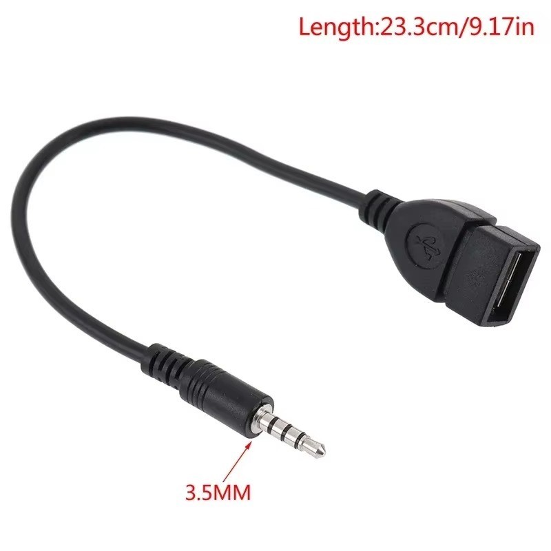 Audio AUX Jack 3.5mm Male to USB 2.0 Type A Female OTG Converter Adapter Cable