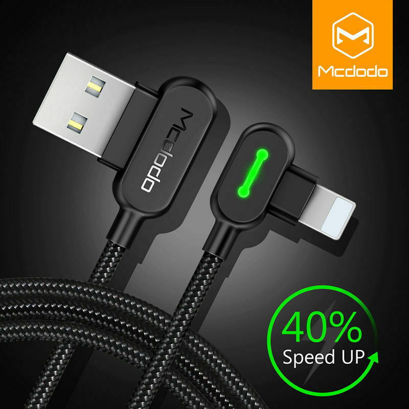 Mcdodo Elbow USB Cable Heavy Duty Data Charger for iPhone 14 13 12 8 Plus XS Max