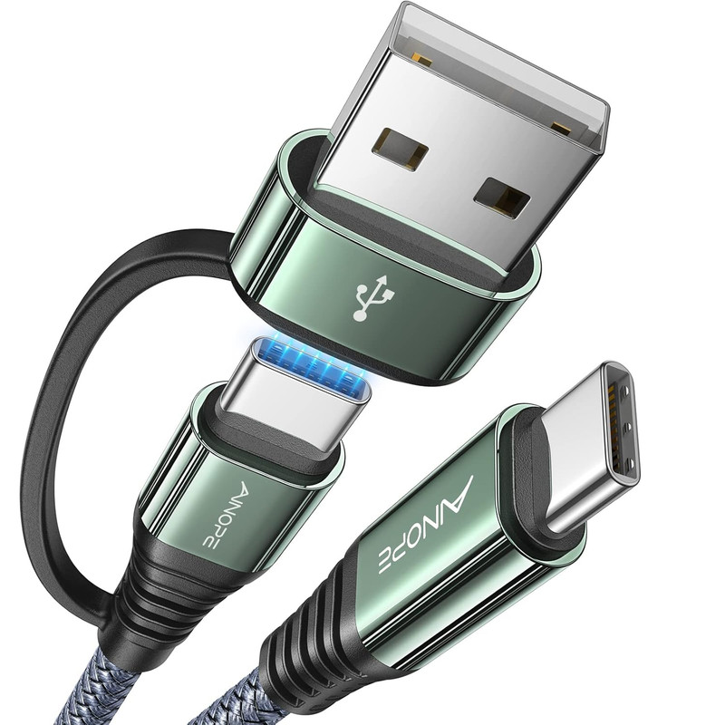 AINOPE 10FT USB C Cable Fast Charging with USB Adapter, Woven 60W USB to USB C C