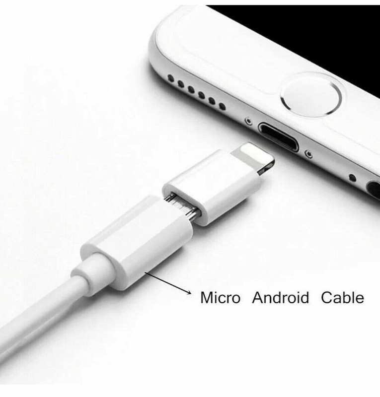 Micro USB to 8 Pin Data Converters Android to Apple Transfer For iPhone 2 Packs gallery
