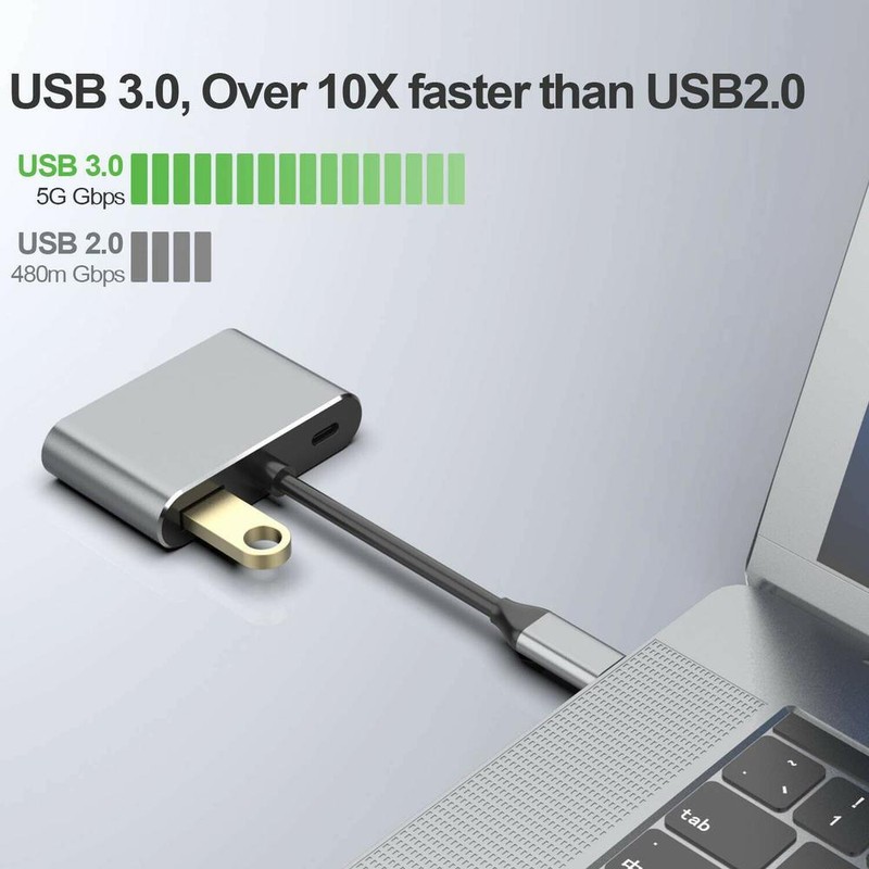 4-in-1 Type C to HDMI & VGA & USB C Adapter - Dual Monitor Mini Converter Cable gallery