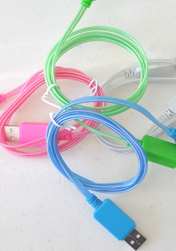 ROPE LIGHT LED 3ft data sync charger cable FOR iPhone 6 plus 5s 5c ipod nano 7 gallery