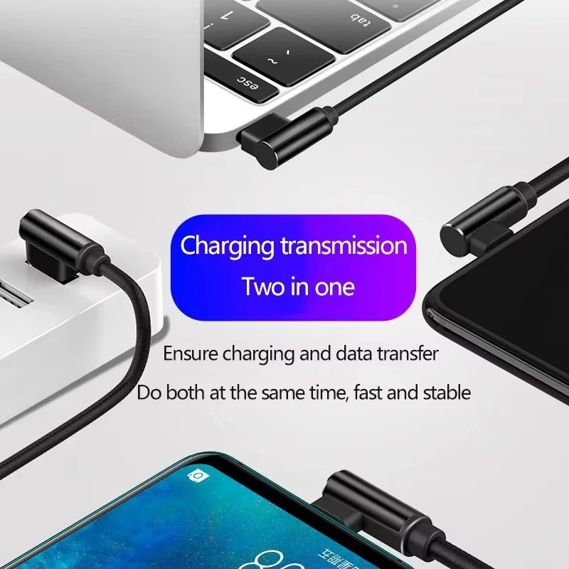 Straight / Braided 90° Angle USB A to Type C Fast Data Snyc Charging Cable Aus gallery