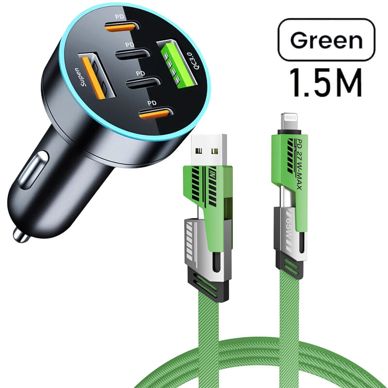 4-in-1 PD 65W Charging Cable& Car Charger Block For Google Pixel 9 8a 7 6 Pro XL gallery