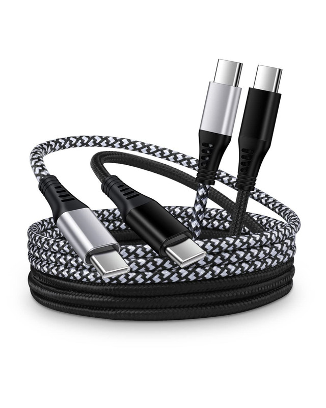 iPhone 17e 17 USB Type C Cable for Apple 6 Feet, Black, White-6Ft