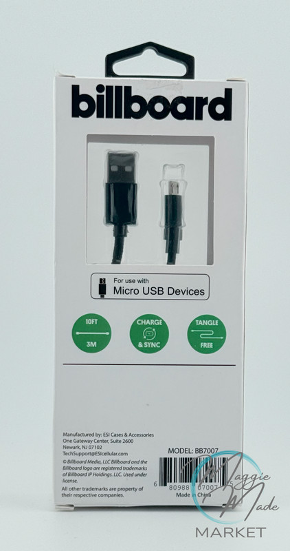 New Billboard 10ft Micro USB to USB-A Designer Fabric Cable – Charge & Sync gallery