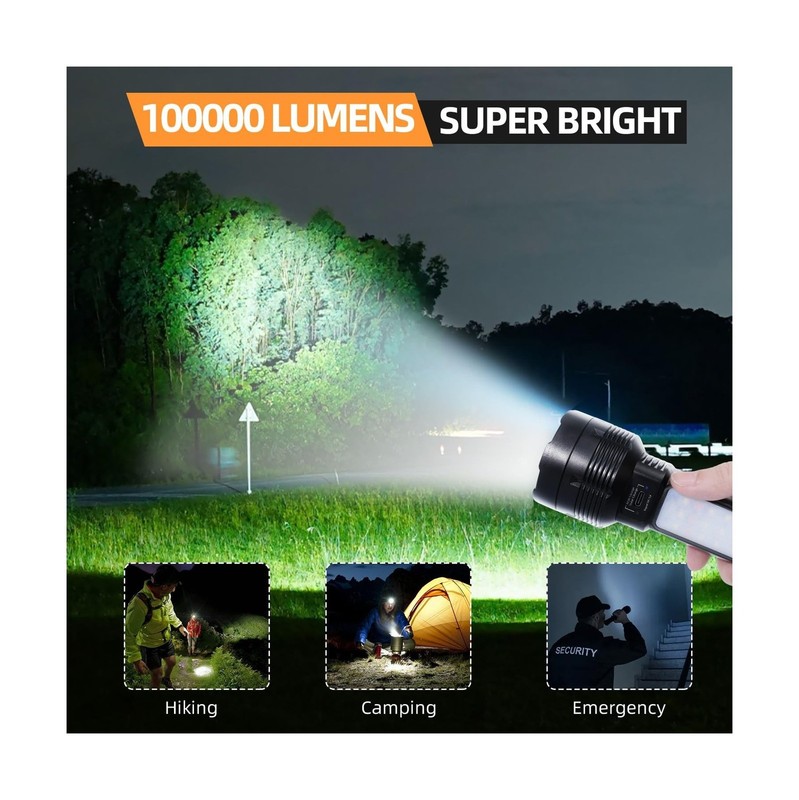 2 Pack LED Rechargeable Flashlight - 100000 Lumens Super Bright Sol... Fast Ship gallery