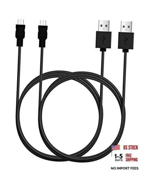 Micro USB Cable, 2 Pack [6FT, 6FT], Fast Charging Cable, High Speed Black 6ft-2