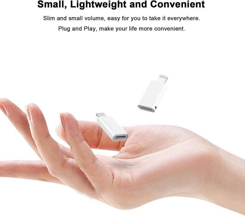 USB Type C Female to i OS Male Adapter For i Phone 14/13/12/11/XR/XS/SE 3 lot gallery