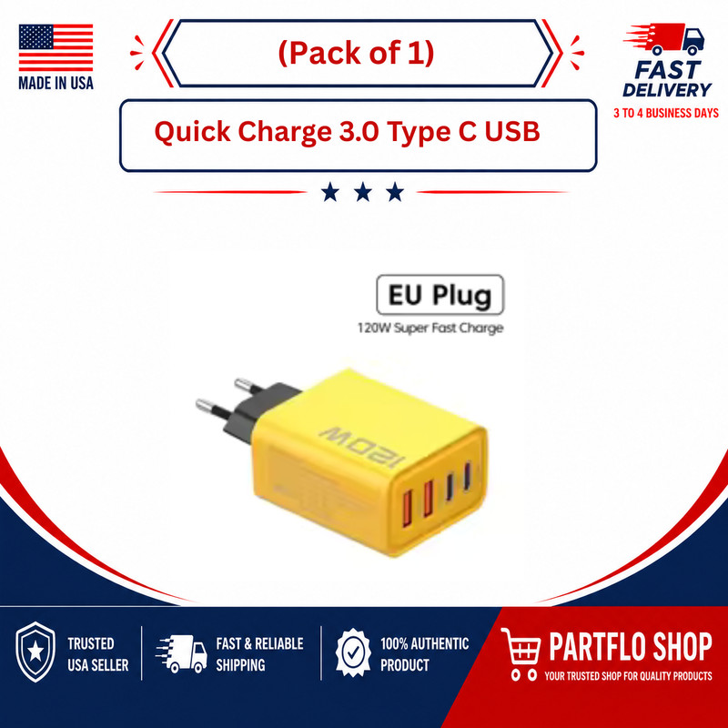 4 Ports USB C PD Charger Quick Charge 3.0 Type C USB Phone Chargers