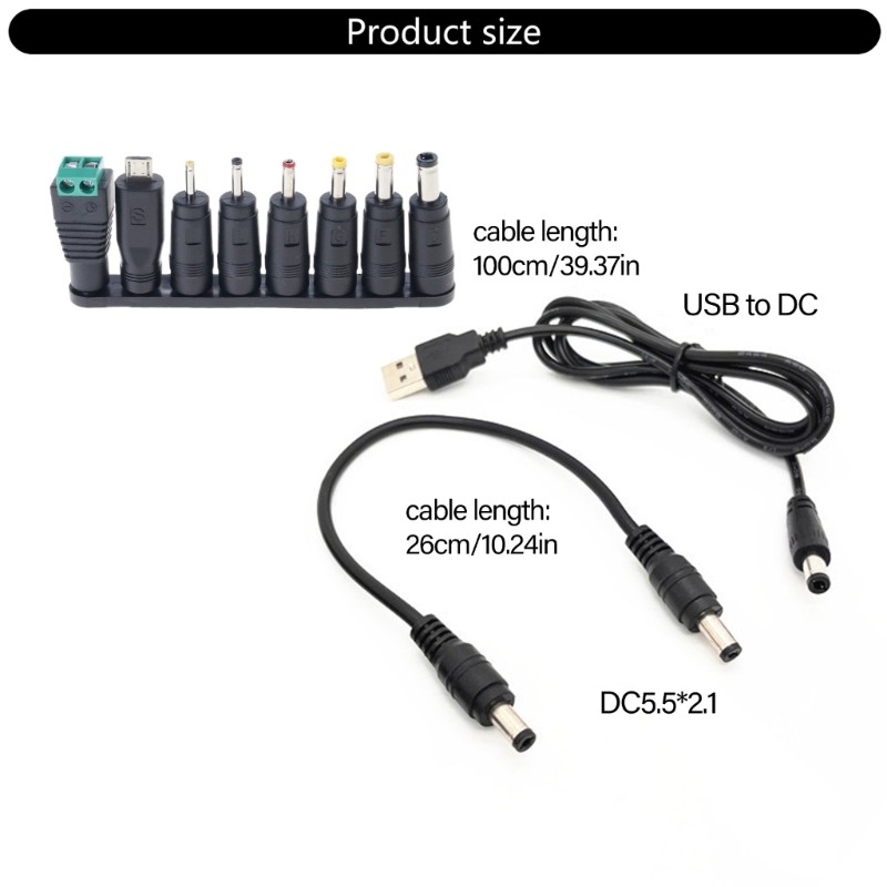 USB To DC5.5x2.1mm Conversion Cable with DC5.5x2.5 DC5.5x2.1 DC4.0x1.7DC3.5x1.35 gallery