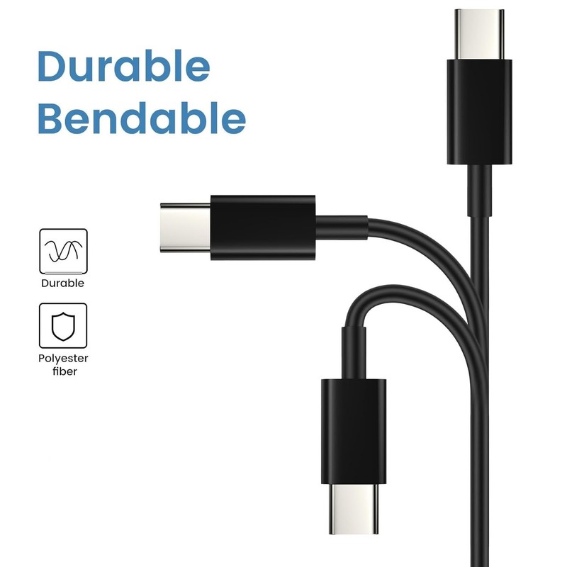 6.6Ft USB-C to USB-C Fast Charging Cable Type C Cable Cord For Samsung 1PC Black gallery
