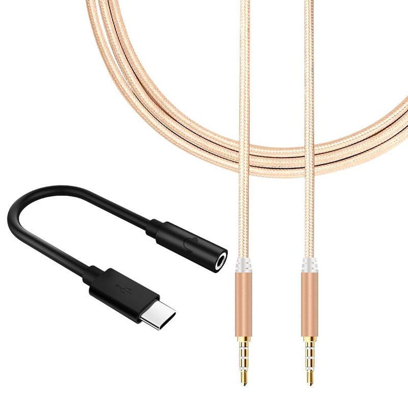 Type C to 3.5mm Jack Adapter And Headphone Cable for Nokia 9 PureView CellPhone