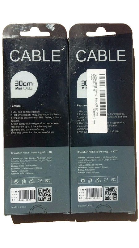 6 X Nillkin Micro USB Data Sync Charge Flat Noodle Tangle Free Phone Cable 30cm gallery