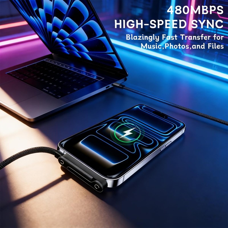 2in1 Phone Charger Invisible Folding Stand Fast Charging Cable Holder Mount 240W gallery