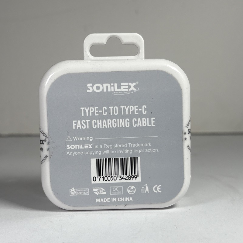 Sonilex USB-C To USB-C 1M Fast Charging Cable - White (Many Available) gallery