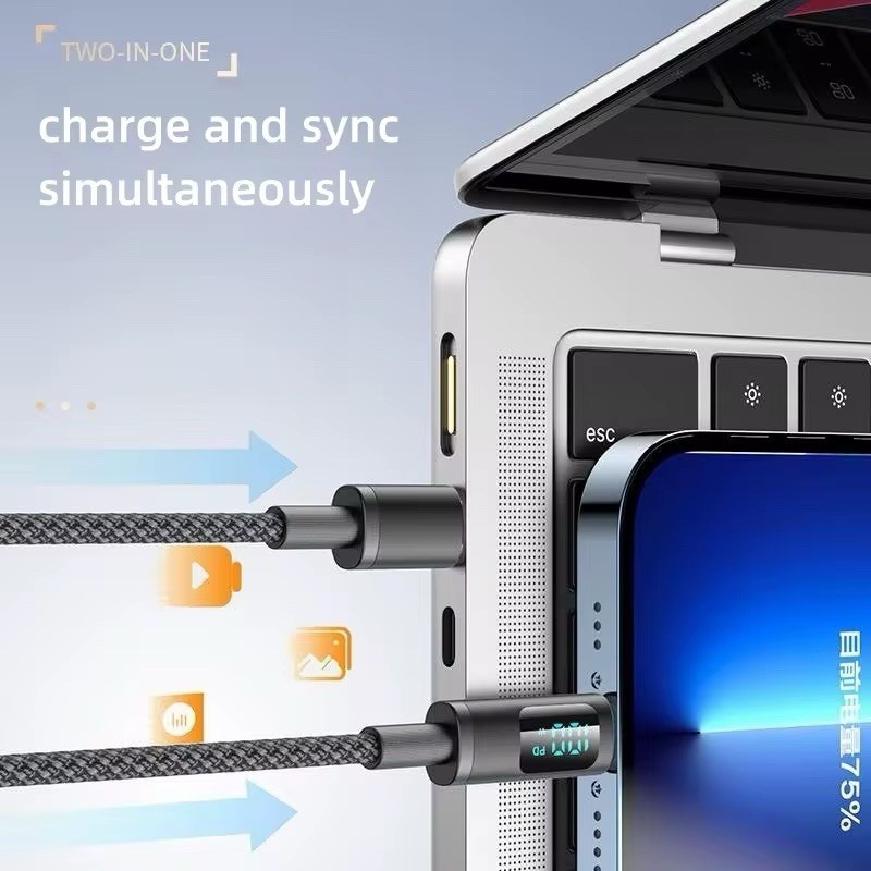 100W USB-C Charging cable| Digital Display | Compatible With IPhone Samsung gallery